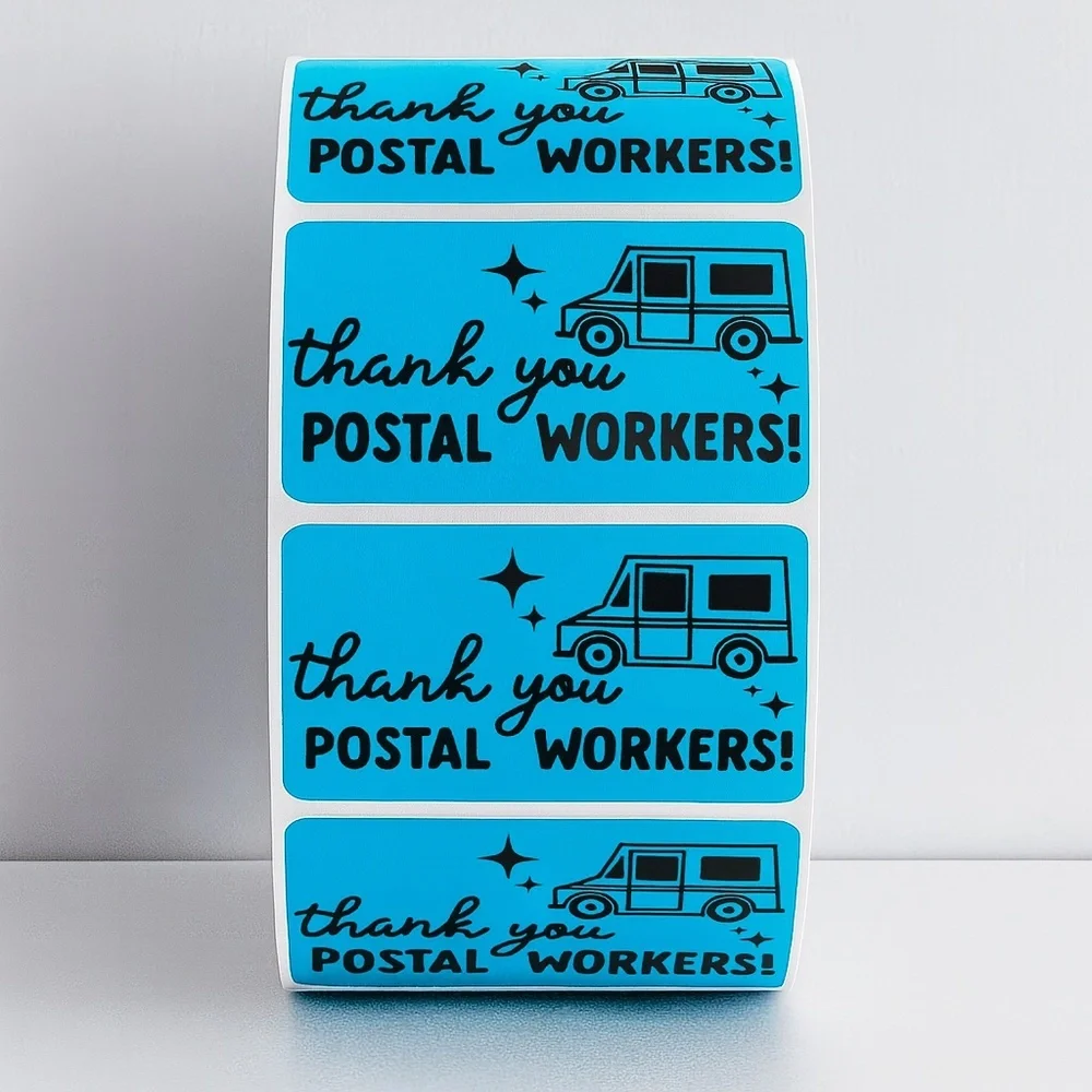 Thank You Postal Workers Stickers – Mail Carrier Appreciation Labels for Package